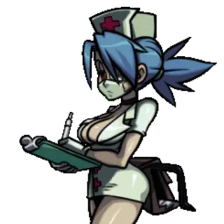 🌡 6d288b3a Valentine Skullgirls Saint-Valentin, Skullgirls, Infirmière, Jeu vidéo whatsapp sticker