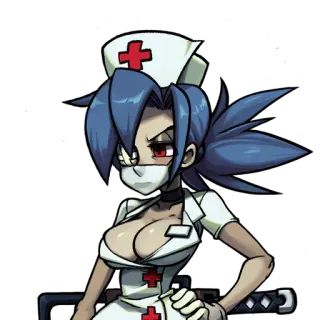 🌡 bda84aa4 Valentine Skullgirls Saint-Valentin, Skullgirls, Infirmière, Jeu vidéo, Personnage whatsapp sticker