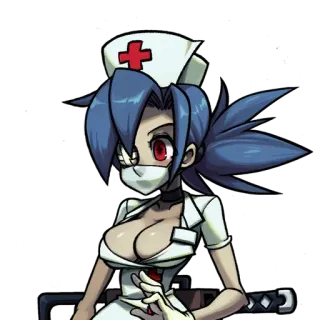 🌡 ce1fe427 Valentine Skullgirls Saint-Valentin, Infirmière, Skullgirls, Jeu vidéo, Anime whatsapp sticker