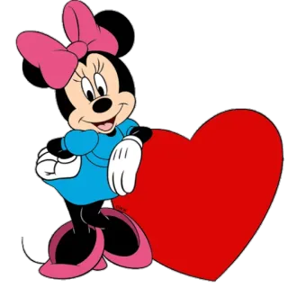 💖 1bcc1b5b Minnie Mouse Минни Маус, Дисней, мультфильм, сердце, любовь, милый whatsapp sticker