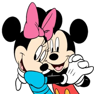 💑 acfec970 Minnie Mouse Минни Маус, Дисней, Мультфильм, Пара, Милые, Анимация whatsapp sticker