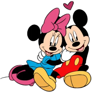😍 dcbd476f Mickey Mouse Микки Маус, Минни Маус, Дисней, Мультфильм, Любовь, Пара whatsapp sticker