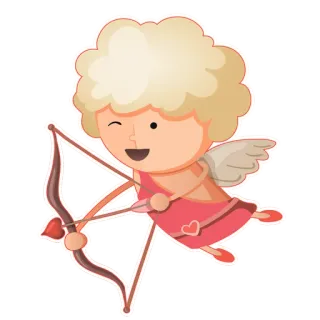 😍 352cfb5c Cupid thần tình yêu, tình yêu, mũi tên, trái tim, ngày lễ tình nhân, hoạt hình telegram sticker