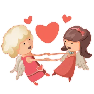 😍 afdf0525 thần tình yêu, trái tim, tình yêu, thiên thần, lễ tình nhân, tình bạn telegram sticker