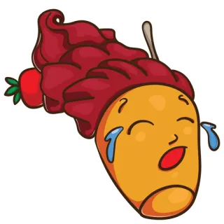 😭 3e4afda6 dessert, ice cream, crying, sad, emoji, strawberry, sweet, cartoon telegram sticker
