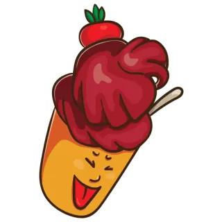 😂 4f099304 cupcake, dessert, food, sweet, cartoon telegram sticker