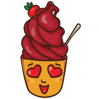 ❤ 523c7613 cupcake, dessert, love, hearts, cute, food, sweet telegram sticker