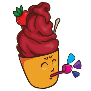 😝 cb9dd033 ice cream, dessert, party, celebration, sweet, treat telegram sticker