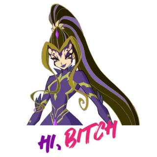 👋 65fd1e0f Hi, BITCH! cartoon, villain, offensive language, sticker telegram sticker