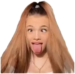 🤪 5a60f4af girl, tongue, funny, face, teen, cross-eyed whatsapp sticker