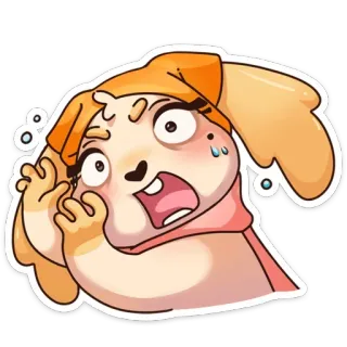 😬 33921346 Isabelle Animal Crossing Isabelle, Animal Crossing, chien, dessin animé, mignon, effrayé, panique telegram sticker