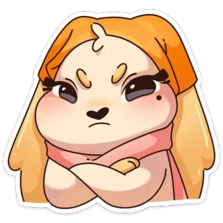 😠 5208d14c chien, mignon, dessin animé, animal, autocollant, illustration telegram sticker