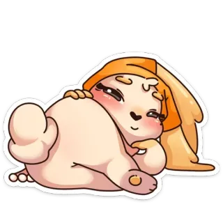 ☺️ b9aeaa20 lapin, mignon, dessin animé, animal, ludique telegram sticker