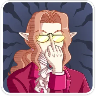 🖕 0e7d4aec elfo, dito medio, offensivo, occhiali, cartone animato, personaggio, maleducato telegram sticker