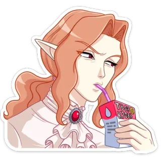 🧃 444c016a ТВОЯ КРОВЬ vampiro, succo di frutta, sangue, cartone animato, elfo telegram sticker