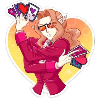 😎 4edbcb60 personaggio, anime, cuore, cartone animato, adesivo, occhiali telegram sticker