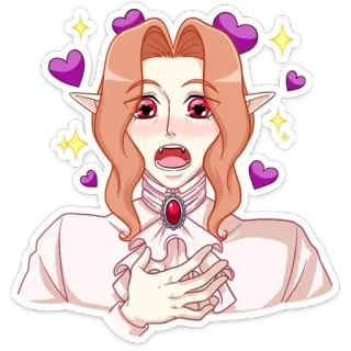 ❤️ 984ea9ac Anime, Manga, Vampiro, Carino, Cuori, Kawaii, Scintille telegram sticker
