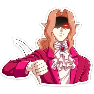 👎 bbff9c79 non mi piace, pollice verso, negativo, cartone animato, anime telegram sticker