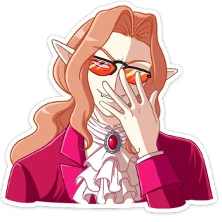 😎 f7665106 Anime, Manga, Personaggio, Illustrazione, Occhiali da sole, Vampiro telegram sticker