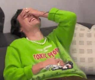 ❤️‍🩹 79aa12a2 TOXIC PEOPLE เป็นพิษ, ผู้คน, เสื้อสเวตเตอร์, สีเขียว, ลำลอง, หัวเราะ, เอามือกุมหน้า telegram sticker