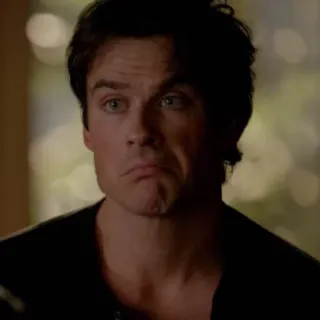 🤷 f85c61ef Damon Salvatore The Vampire Diaries portrait, male, vampire, tv series, serious, drama telegram sticker