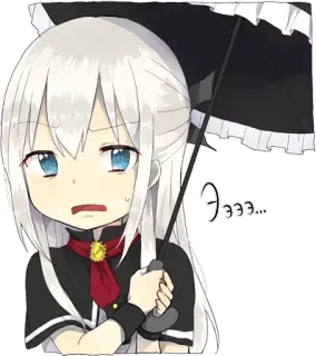😥 29e48972 ううう... 动漫, 女孩, 雨伞, 悲伤, 可爱 telegram sticker