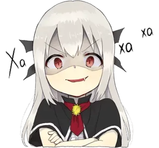😈 3dd5ff9a χα 动漫, 漫画, 吸血鬼, 可爱, 女孩 telegram sticker