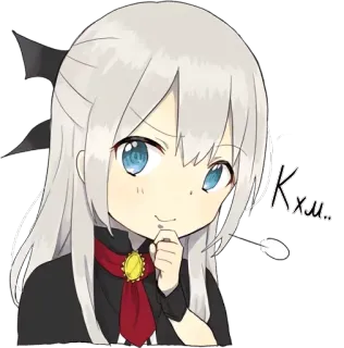 🤔 91e6c5fc Khm... 动漫, 女孩, 贴纸, 漫画, 可爱 telegram sticker