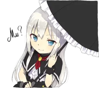 😏 a2320a0e Mu? 动漫, 女孩, 伞, 卡通, 可爱 telegram sticker