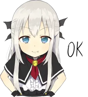 👌 b4a7bfa5 OK 动漫, 女孩, 可爱, OK, Q版 telegram sticker