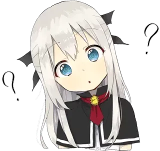 🙄 cdc3b4a6 动漫, 女孩, 问号, 可爱, 漫画 telegram sticker