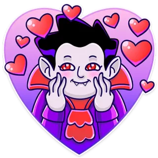 ❤ 91a93003 vampire, heart, cute, halloween, monster, kawaii telegram sticker