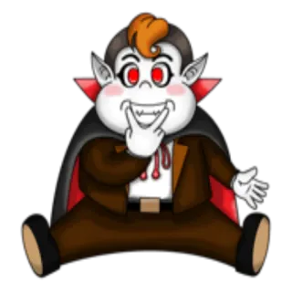 🙂 2bd81b9d vampire, cartoon, monster, halloween, cute, character, fangs, dracula telegram sticker
