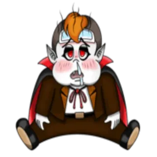 🤒 595ac269 vampire, cartoon, monster, halloween, blood telegram sticker