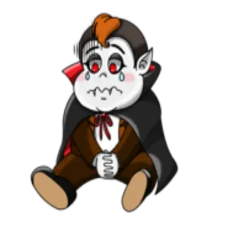 😨 7dc07c7b vampire, cartoon, monster, halloween, creature, character, sad telegram sticker