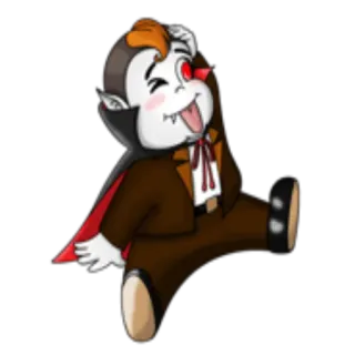 😜 f0107242 vampire, cartoon, character, monster, halloween, cute telegram sticker