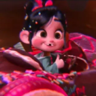 🩰 93e97e2d Vanellope von Schweetz Wreck-It Ralph vanellope, wreck it ralph, disney, cartoon, daumen hoch, süß whatsapp sticker