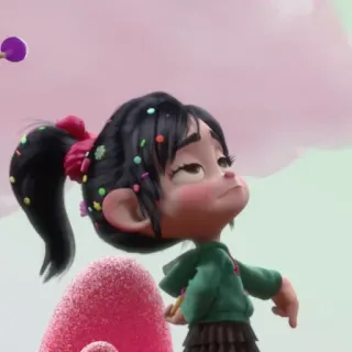 👾 0abdcb7d Vanellope von Schweetz Wreck-It Ralph 云妮洛普, 无敌破坏王, 迪士尼, 卡通, 角色, 糖果, 女孩 telegram sticker