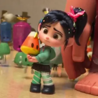 👾 58a2d6a7 Vanellope von Schweetz Wreck-It Ralph 卡通, 女孩, 甜美, 糖果, 角色, 无敌破坏王, 云妮洛普 telegram sticker