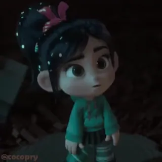 😳 117c3c28 Vanellope von Schweetz Wreck-It Ralph @cocopry 云妮洛普, 无敌破坏王, 迪士尼, 卡通, 女孩 telegram sticker