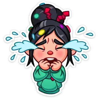 😭 1cca2edc Vanellope von Schweetz Wreck-It Ralph chorando, triste, menina, Vanellope, Detona Ralph, desenho animado telegram sticker