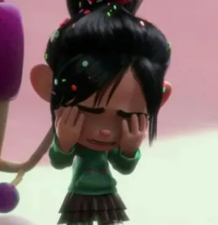 😔 33a52480 Vanellope Wreck-It Ralph Vanellope, Wreck-It Ralph, Disney, sad, crying, cartoon, character whatsapp sticker