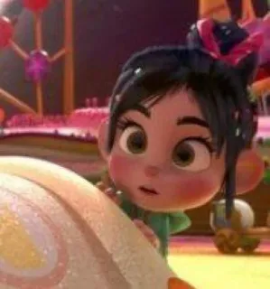 🍓 7fb61ee1 Vanellope von Schweetz Wreck-It Ralph Ванилопа, Ральф, Дисней, Мультфильм, Киноперсонаж telegram sticker