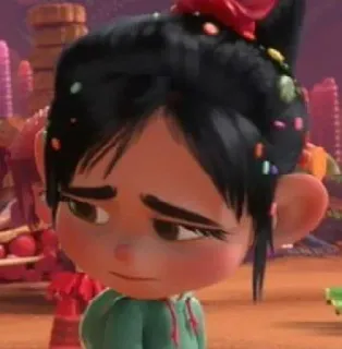🍓 862b31b4 Vanellope Wreck-It Ralph мультфильм, фильм, анимационный, персонаж, disney, ванеллопа фон кекс telegram sticker