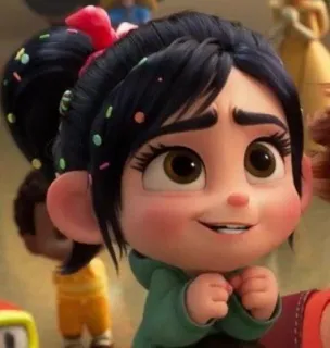 🍓 9866a109 Vanellope von Schweetz Wreck-It Ralph Ванилопа, Ральф, Дисней, Мультфильм, Персонаж, Сладкий telegram sticker
