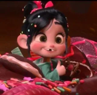 🍓 c310ab61 Vanellope von Schweetz Wreck-It Ralph мультфильм, Дисней, мульт, фильм, Ванилопа, Ральф telegram sticker