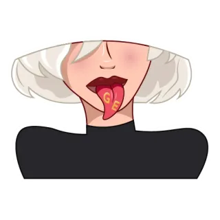 😜 3affded0 GE หน้า, ปาก, ลิ้น, สติกเกอร์, อิโมจิ telegram sticker