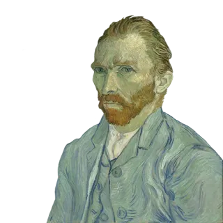 👩‍🎨 4c487cda Vincent van Gogh potret, seniman, lukisan, Van Gogh, seni, pasca-impresionisme telegram sticker