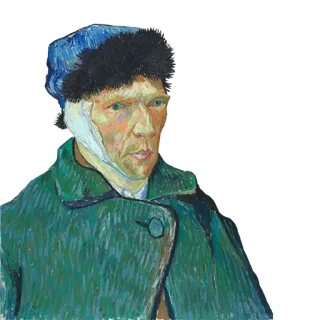 👩‍🎨 8891c420 Vincent van Gogh potret, van Gogh, pelukis, swafoto, seniman, seni telegram sticker
