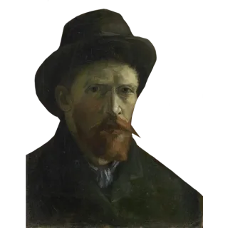 👩‍🎨 9215fc18 Vincent van Gogh potret, swafoto, seniman, lukisan, van gogh, lukisan terkenal telegram sticker